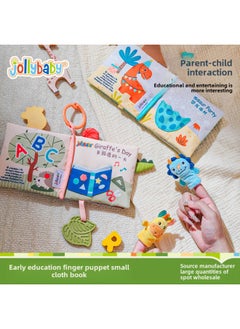 Generic Jollybaby Three-dimensional Organs Cloth Book Baby Early Education Interactive Finger Puppet Tactile Hand Tear Book For Infants With Tooth Glue-Specifications:Giraffe Finger Puppet Book (little Artist)  - Image 2