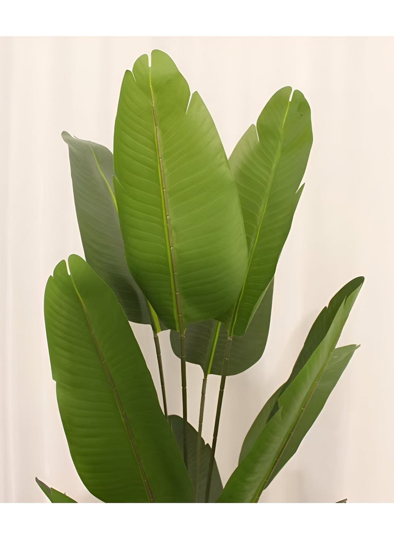 ESSENTIALS 360 Essentials 360 Artificial Banana Tree 120cm Faux Banana Plant with Lifelike Leaves, Bird of Paradise Plant with Moss & Pot, for Home Office Garden Living Room Indoor Outdoor Decor artificial plant  - Image 5