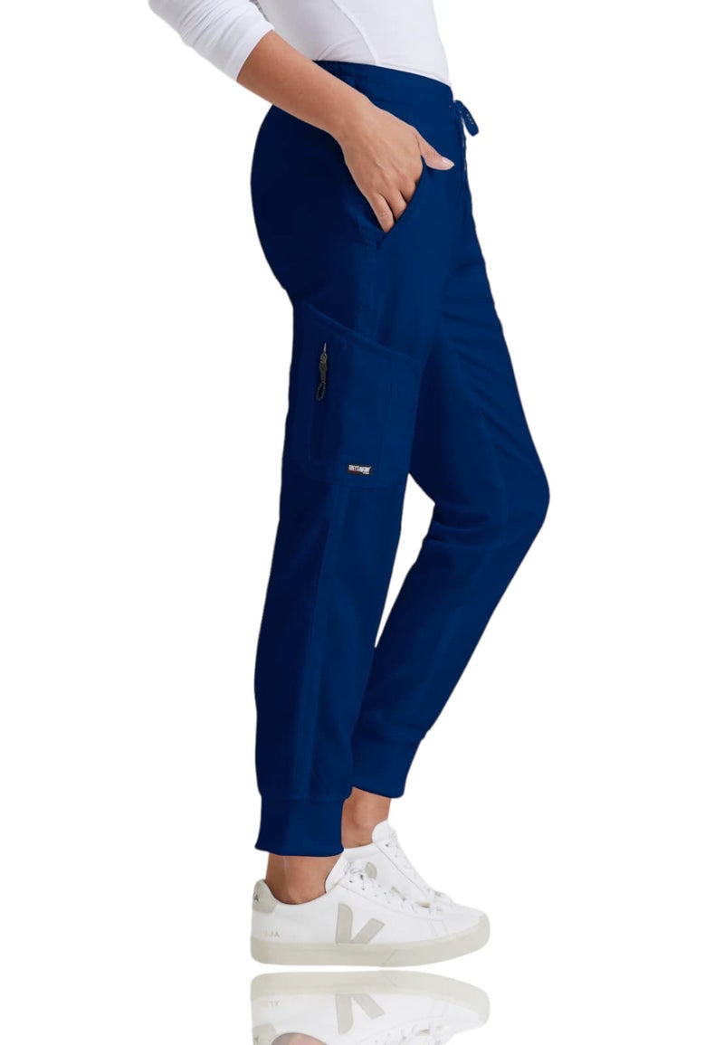 BARCO Grey’s Anatomy Classic Kira Scrub Jogger for Women – Indigo, 5-Pocket Yoga Style Mid-Rise Pants with Natural Stretch, Soil Release Fabric, and Super-Soft Finish – XL, Petite Fit - Image 3