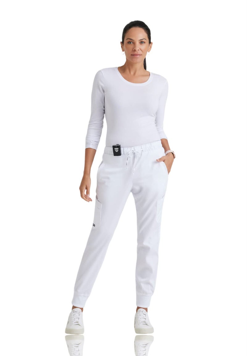 BARCO Grey’s Anatomy Classic Kira Scrub Jogger for Women – Indigo, 5-Pocket Yoga Style Mid-Rise Pants with Natural Stretch, Soil Release Fabric, and Super-Soft Finish – XL, Petite Fit - Image 4
