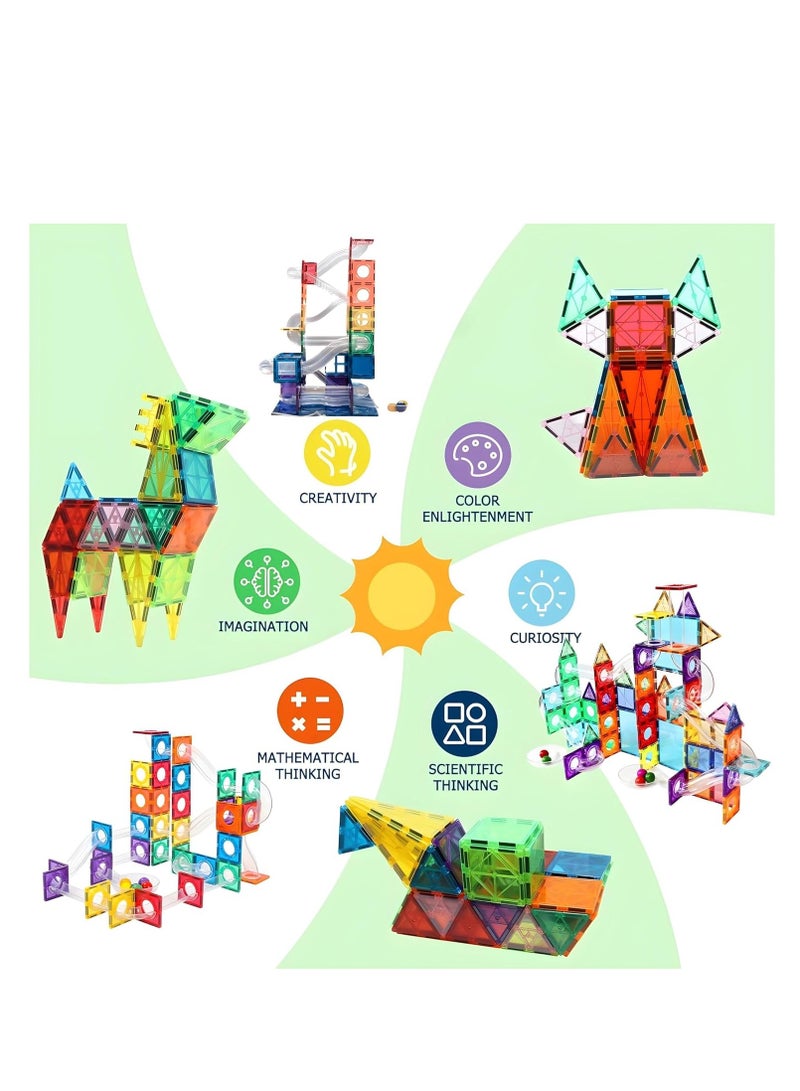 Magnetic Building Set for Kids - 97 pcs Magnet Blocks Toys Learning Educational  - Image 2