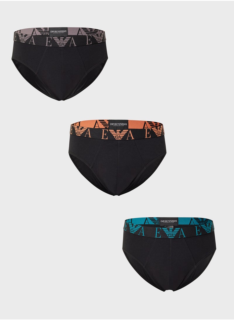EMPORIO ARMANI 3 Pack Logo Band Boxers  - Image 1