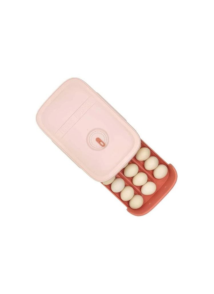 LA FIESTA - Pink Egg Holder Storage Box for Refrigerator - Image 1