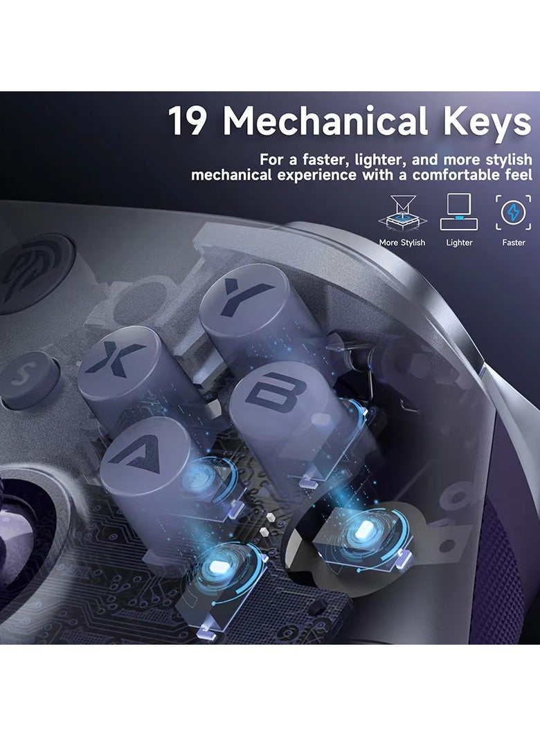 إيزي إس إم إكس وحدة تحكم الألعاب اللاسلكية EasySMX X10 لوحة ألعاب ميكانيكية بتأثير هول ثلاثي الأبعاد مع مشغل عصا تناظرية للكمبيوتر الشخصي والهاتف والتلفزيون الذكي - Image 4