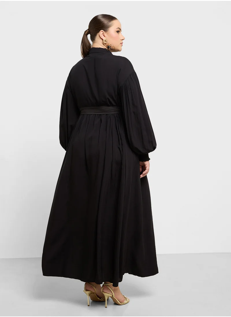 ايلا بلس Puff Sleeve Shirt Dress