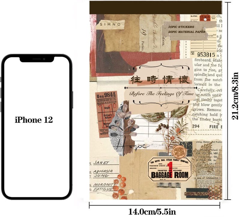 Auguro 410 Aesthetic Scrapbook Stickers, Vintage Stickers for journaling 20 Scrapbook Papers, Scrapbooking Supplies, Adult Stickers for Scrapbooking. Sticker Book for journaling - Image 5