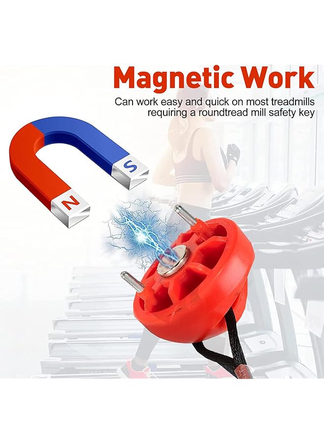 erorex Universal Treadmill Safety Key Magnet Replacement, Compatible With Proform Weslo Nordictrack Gold'S Gym Freemotion Healthrider, High Durability Magnet Security Lock  - Image 2