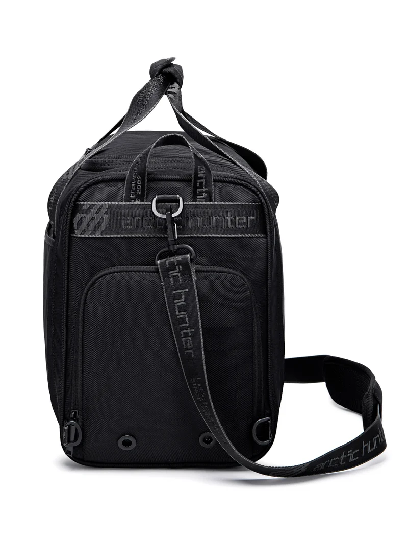 ARCTIC HUNTER Foldable Duffel Bag Water Resistant Travel Bag with Shoe Compartment with Detachable Shoulder Straps for Men and Women LX0021 Black