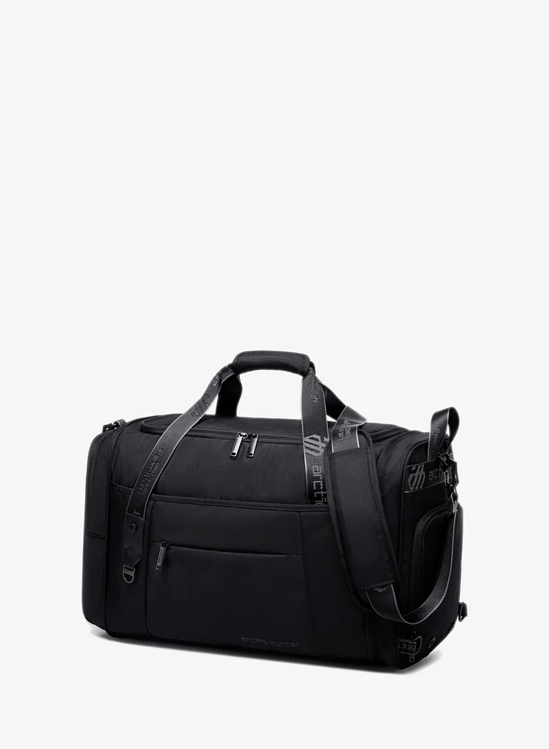 أركتيك هانتر حقيبة سفر قابلة للطي مقاومة للماء مع جيب حذاء وأحزمة كتف قابلة للفصل للرجال والنساء أسود