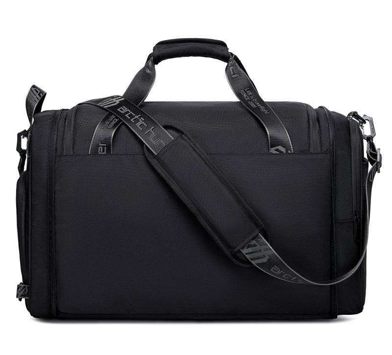ARCTIC HUNTER Foldable Duffel Bag Water Resistant Travel Bag with Shoe Compartment with Detachable Shoulder Straps for Men and Women, LX00021, Black - Image 4