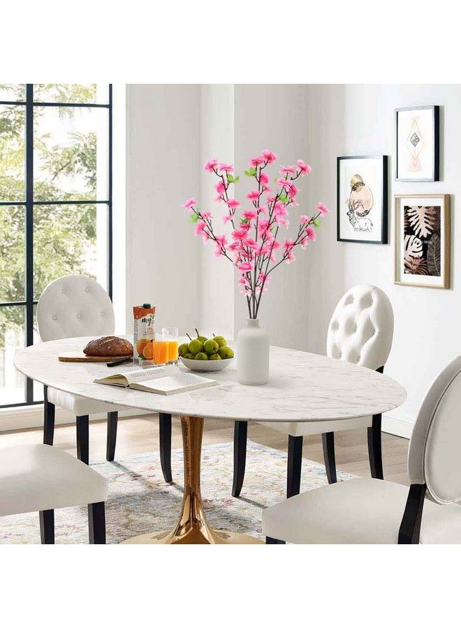 BELUPAI 10Pcs Artificial Peach Blossom Cherry Plum Bouquet;Silk Flower Bouquet;Artificial Flower Stems;Faux Peach Blossom;Plastic Floral For Wedding Home Office Party Hotel Yard Decor - Image 4