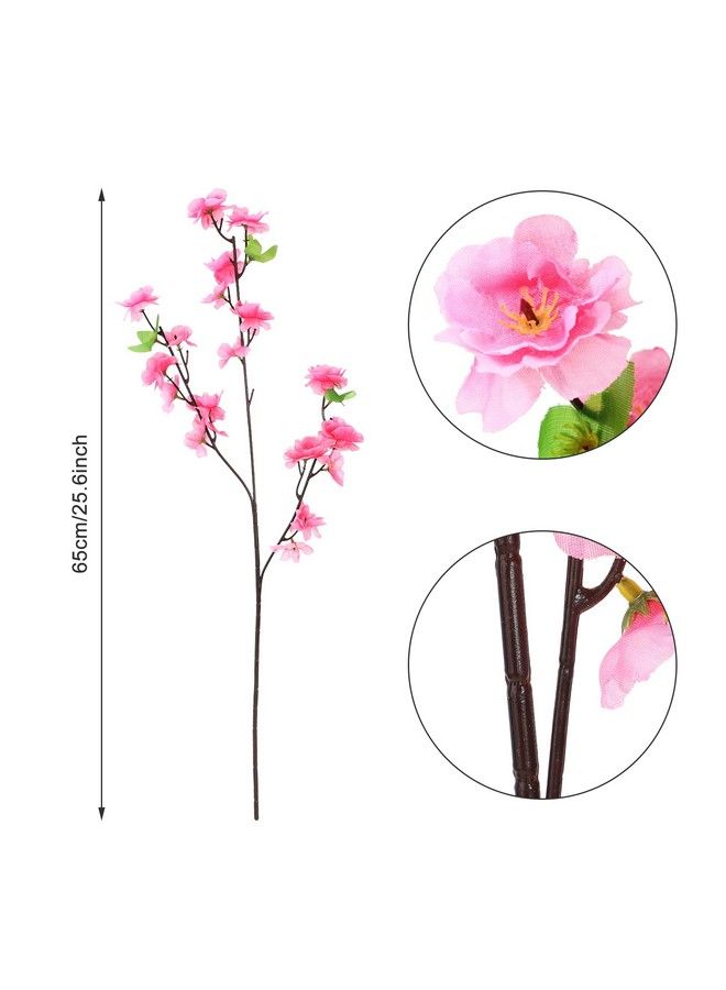 BELUPAI 10Pcs Artificial Peach Blossom Cherry Plum Bouquet;Silk Flower Bouquet;Artificial Flower Stems;Faux Peach Blossom;Plastic Floral For Wedding Home Office Party Hotel Yard Decor - Image 3