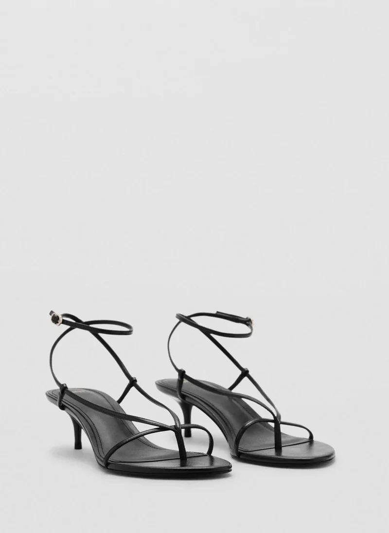 MANGO Heeled Sandals With Thin Strap