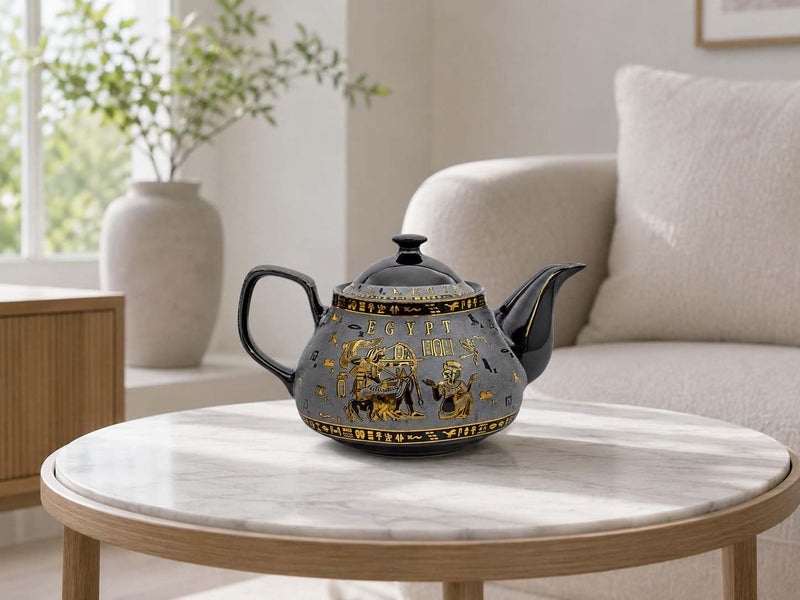 immatgar pharaonic Teapot ancient Egyptian souvenirs gifts for women and men birthday from Egypt - mother day gifts (Chariot - Gray - 650 MM) - Image 2