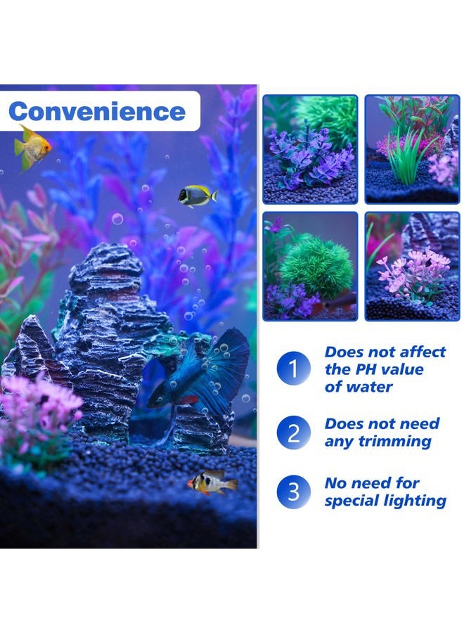 Ameliade Aquarium Artificial Plastic Plants Decorations and Rock Cave Decor Set Goldfish Betta Fish Tank Accessories Small Large Fish Bowl Ornaments - Image 5