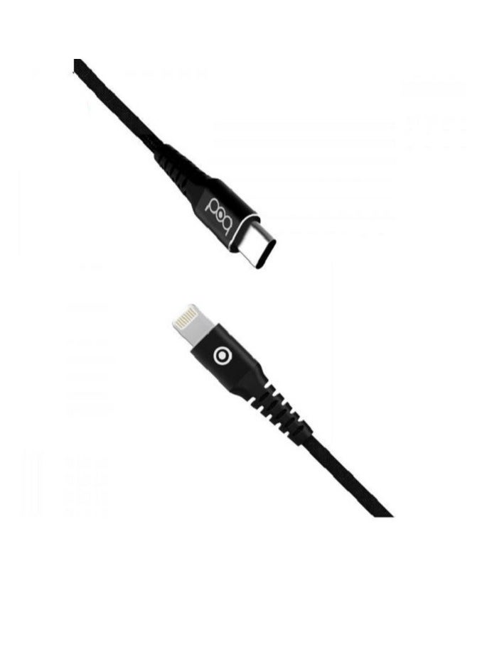 BOD - Type-C to Lighting Data Sync And Fast Charging Cable Nylon Braided 1.2M - Image 1
