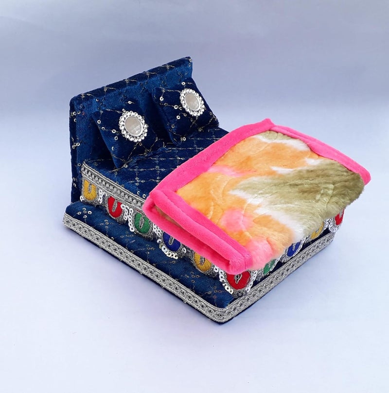 Generic R D Handicraft Thakur ji BedLaddu Gopal ji Bed with Blanket usable 0 to 4 no  - Image 1