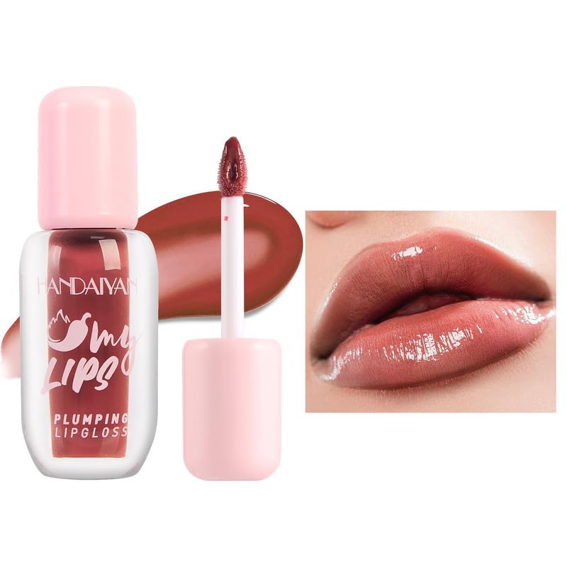 Easilydays Moisturizing Glossy Lip Gloss Spicy LongLasting Plumping Lip Oil Gloss Color Lip Glaze Lipstick Natural Lip Plumper Gloss Make Lips Fuller  Moisturizing Lip Volume Hydrating B 06 