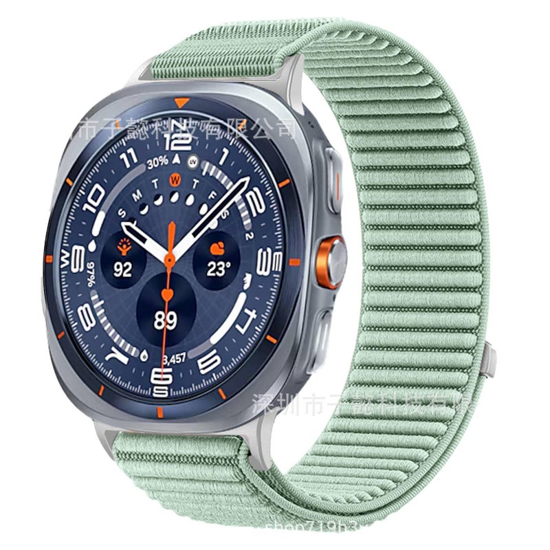 سوار ساعة ذكية باللون بنفسجي قابل للتعديل سوار نايلون حلقي متوافق مع Samsung Galaxy Watch Ultra بملاءمة قابلة للتعديل وحزام بديل - Image 4