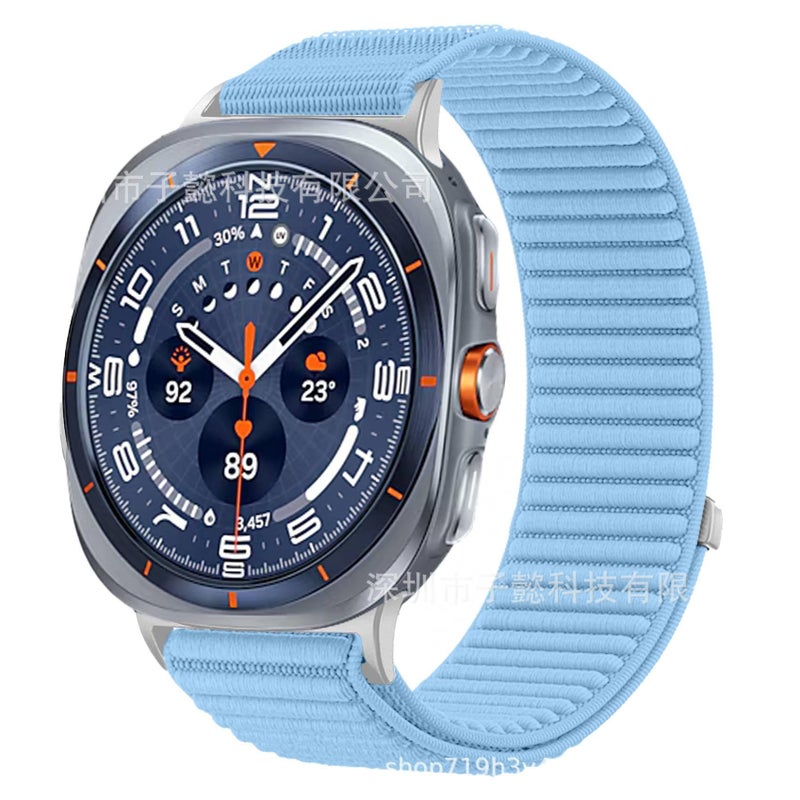 سوار ساعة ذكية باللون بنفسجي قابل للتعديل سوار نايلون حلقي متوافق مع Samsung Galaxy Watch Ultra بملاءمة قابلة للتعديل وحزام بديل - Image 1