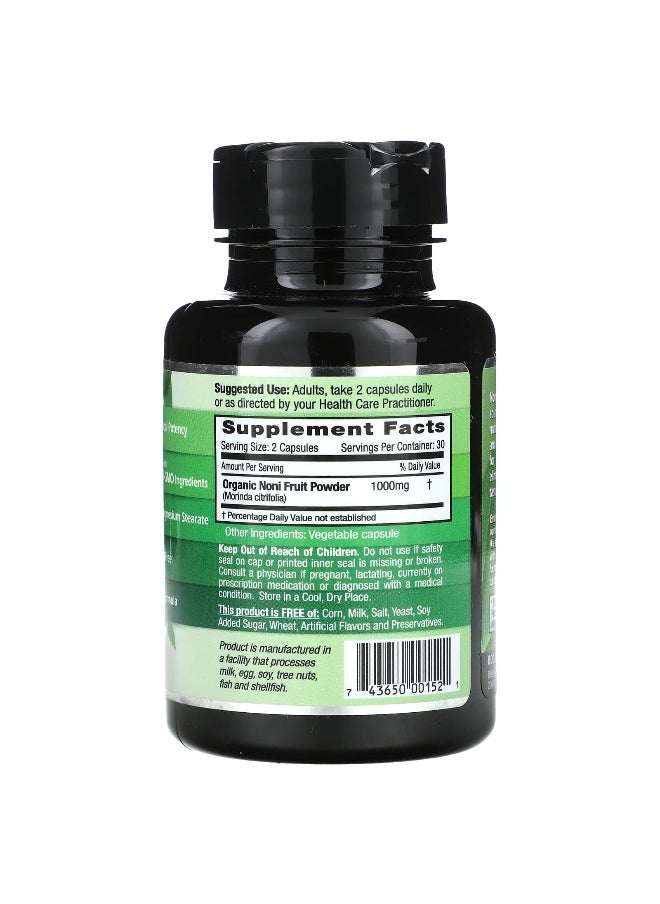 Emerald Laboratories Emerald Laboratories, Noni Fruit, 1,000 mg, 60 Vegetable Caps (500 mg per Capsule)  - Image 2