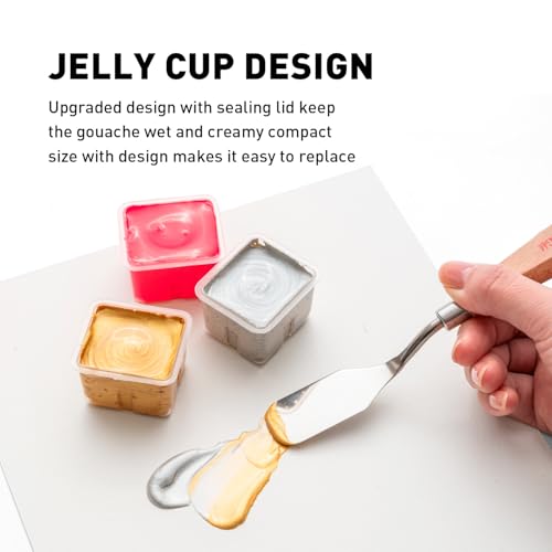 HIMI مجموعة ألوان غواش HIMI، 56 لون × 30 جرام تصميم فريد في علبة حمل مثالية للفنانين، مستلزمات فن الغواش غير الشفافة للمحترفين، وأكثر - Image 4