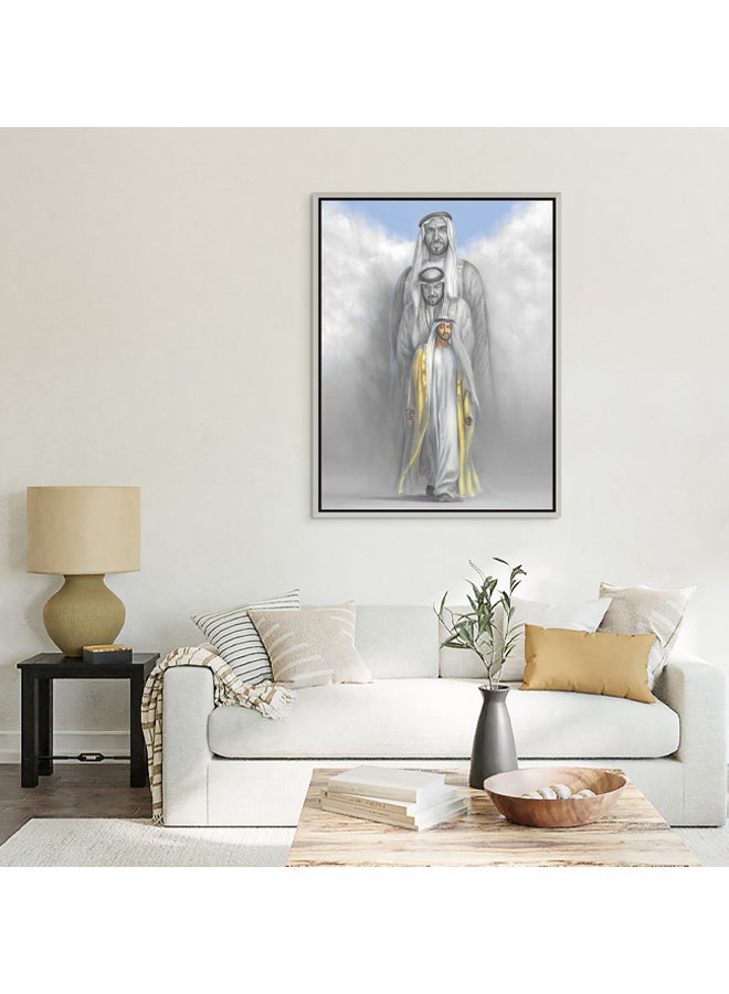 Art Decor Framed Canvas Wall Art of Sheikh Zayed bin Sultan Al Nahyan Sheikh Khalifa UAE Abu Dhabi Sheikhs Print Wall Decor for Office Living Room Gifting - Image 3