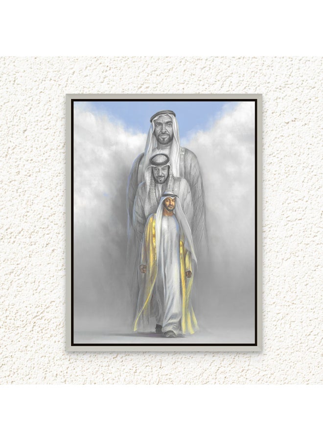 Art Decor Framed Canvas Wall Art of Sheikh Zayed bin Sultan Al Nahyan Sheikh Khalifa UAE Abu Dhabi Sheikhs Print Wall Decor for Office Living Room Gifting - Image 1