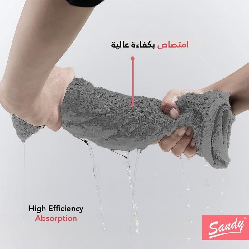 Premium Hotel Quality Bath Towel 100% Cotton Made in Egypt, Soft Quick Drying and Highly Absorbent (70x140 cm) - Grey - Image 4