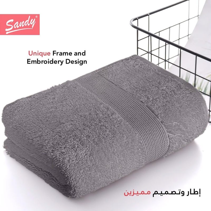 Premium Hotel Quality Bath Towel 100% Cotton Made in Egypt, Soft Quick Drying and Highly Absorbent (70x140 cm) - Grey - Image 3
