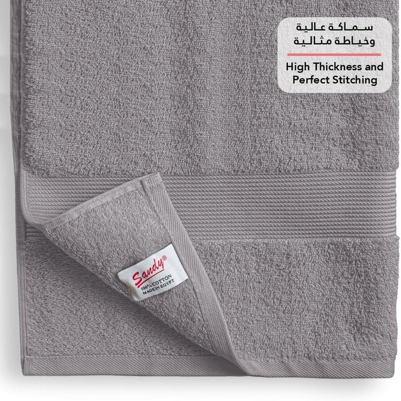 Premium Hotel Quality Bath Towel 100% Cotton Made in Egypt, Soft Quick Drying and Highly Absorbent (70x140 cm) - Grey - Image 2