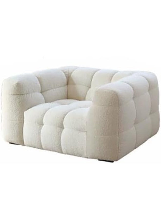 Comfynest Comfynest Standard, Wide Tuxedo Arm Biscuit Back Sherpa Sofa without Distressing or Slipcover 