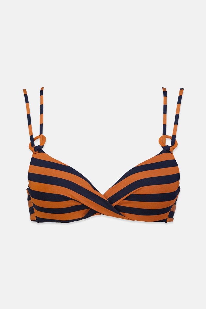 women'secret Women Stripe Padded Underwired Bikini Top, Multicolor - Image 1