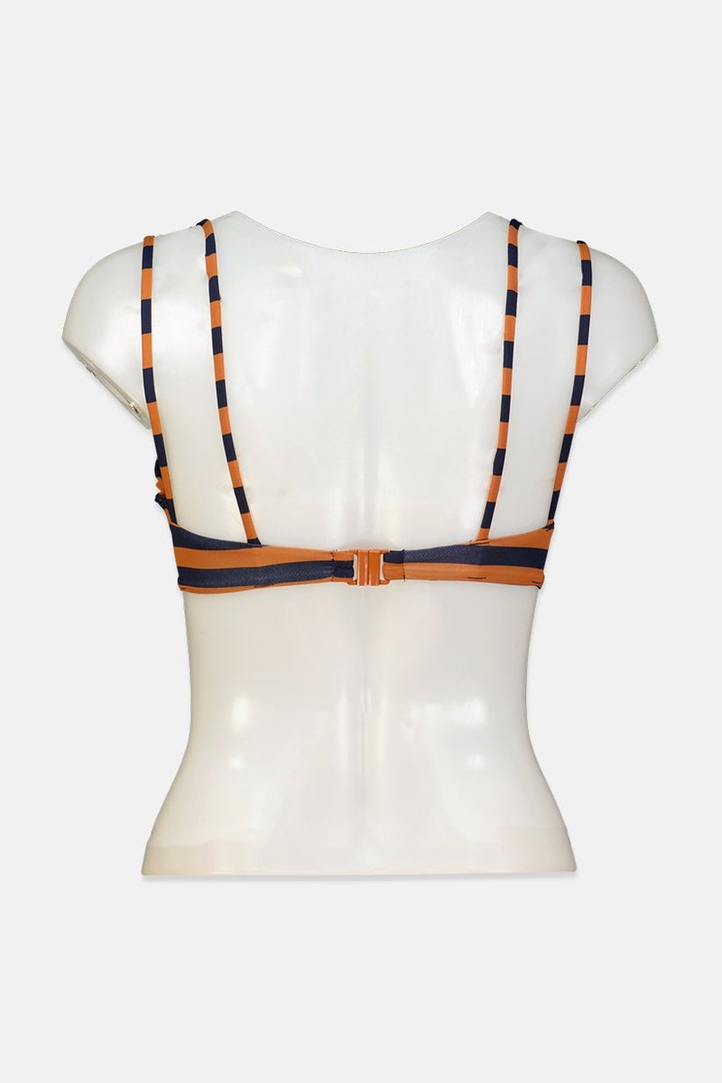 women'secret Women Stripe Padded Underwired Bikini Top, Multicolor - Image 2