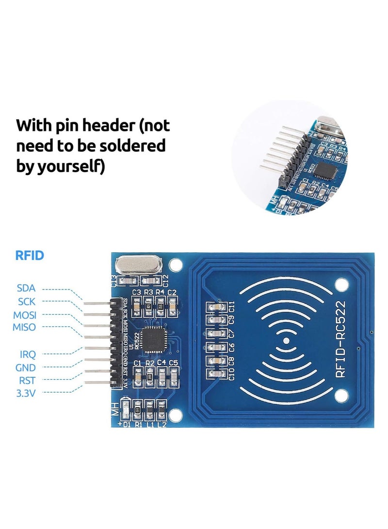 SunFounder مجموعة وحدة القارئ من صن فاوندر وحدة قارئ Mifare RC522 مع بطاقة S50 البيضاء وحلقة المفاتيح متوافقة مع أردوينو وراسبيري باي - Image 3
