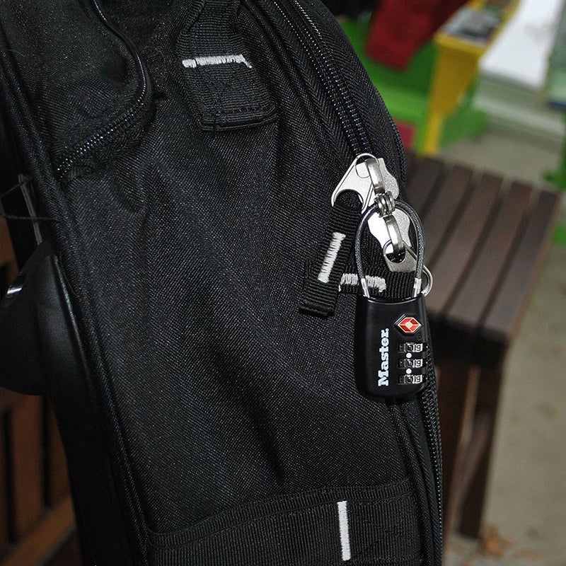 Master Lock Black Set Your Own Combination TSA Approved Luggage Lock, Travel Lock for Backpacks, Suitcases, or Zippers, 4688D - Image 2