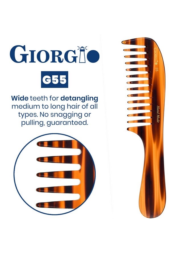 Giorgio G55 Wide Tooth Comb For Wet Hair Detangling Comb Hair Comb For Thin To Medium Thickness Hair Detangler Hair Combs For Women Handmade Large Tooth Comb Rake Comb Sawcut And Hand Polished - Image 5