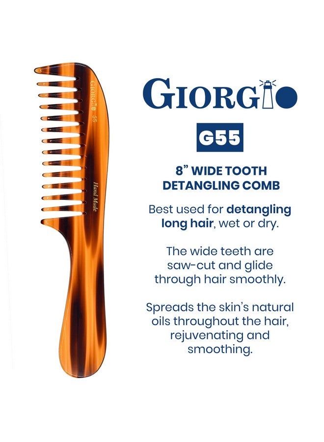 Giorgio G55 Wide Tooth Comb For Wet Hair Detangling Comb Hair Comb For Thin To Medium Thickness Hair Detangler Hair Combs For Women Handmade Large Tooth Comb Rake Comb Sawcut And Hand Polished - Image 3