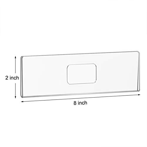 NIUBEE 12 Pack Acrylic Wall Name Plate Holder 2x8 Inch,Clear Plastic Sign Holder Horizontal with Double Sided Tape,Door Name Plates Set Small License Plates Frame For Office Home Classroom Teacher - Image 2