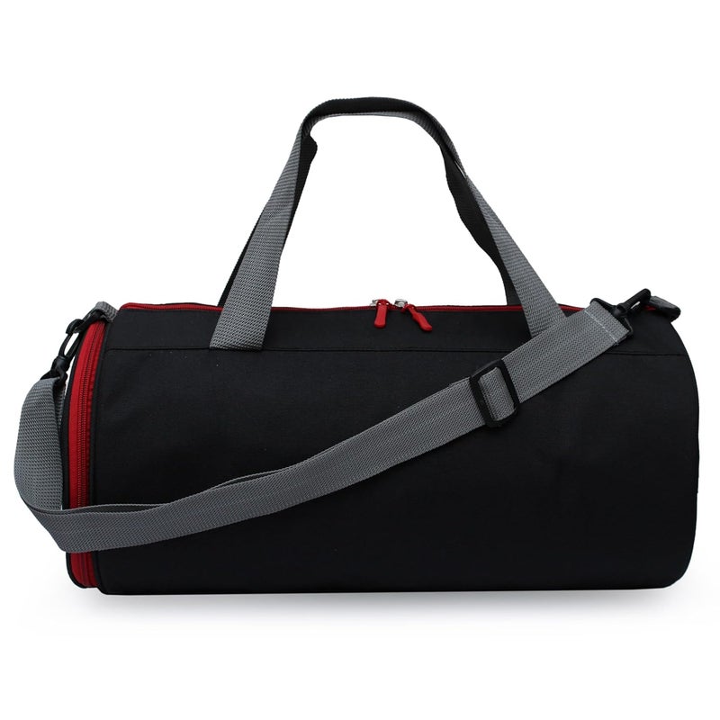 SFANE Polyester Men & Women Trendy Sports Duffle/Gym Bag/Shoulder Bag (Black & Red) - Image 2