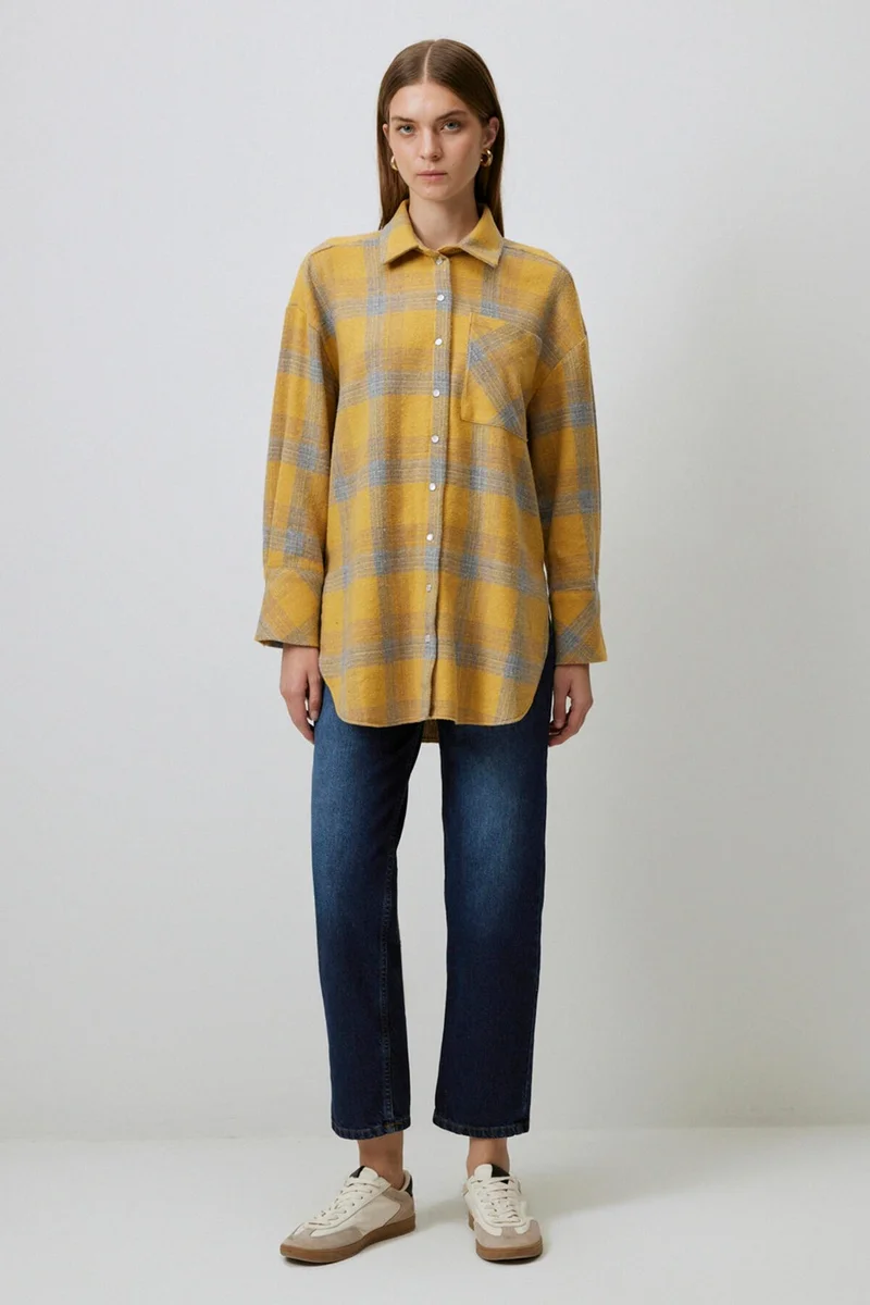 Touche Thick Melange Shirt with Snaps