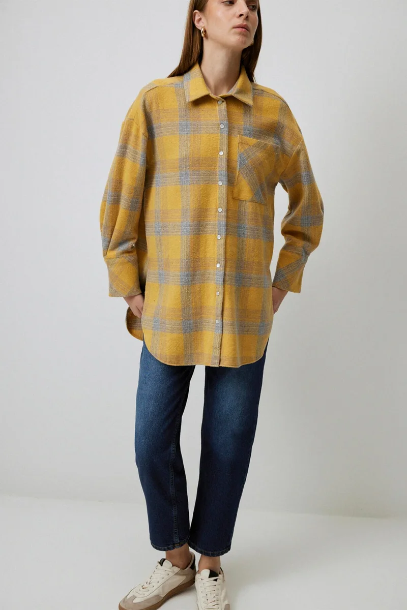 Touche Thick Melange Shirt with Snaps