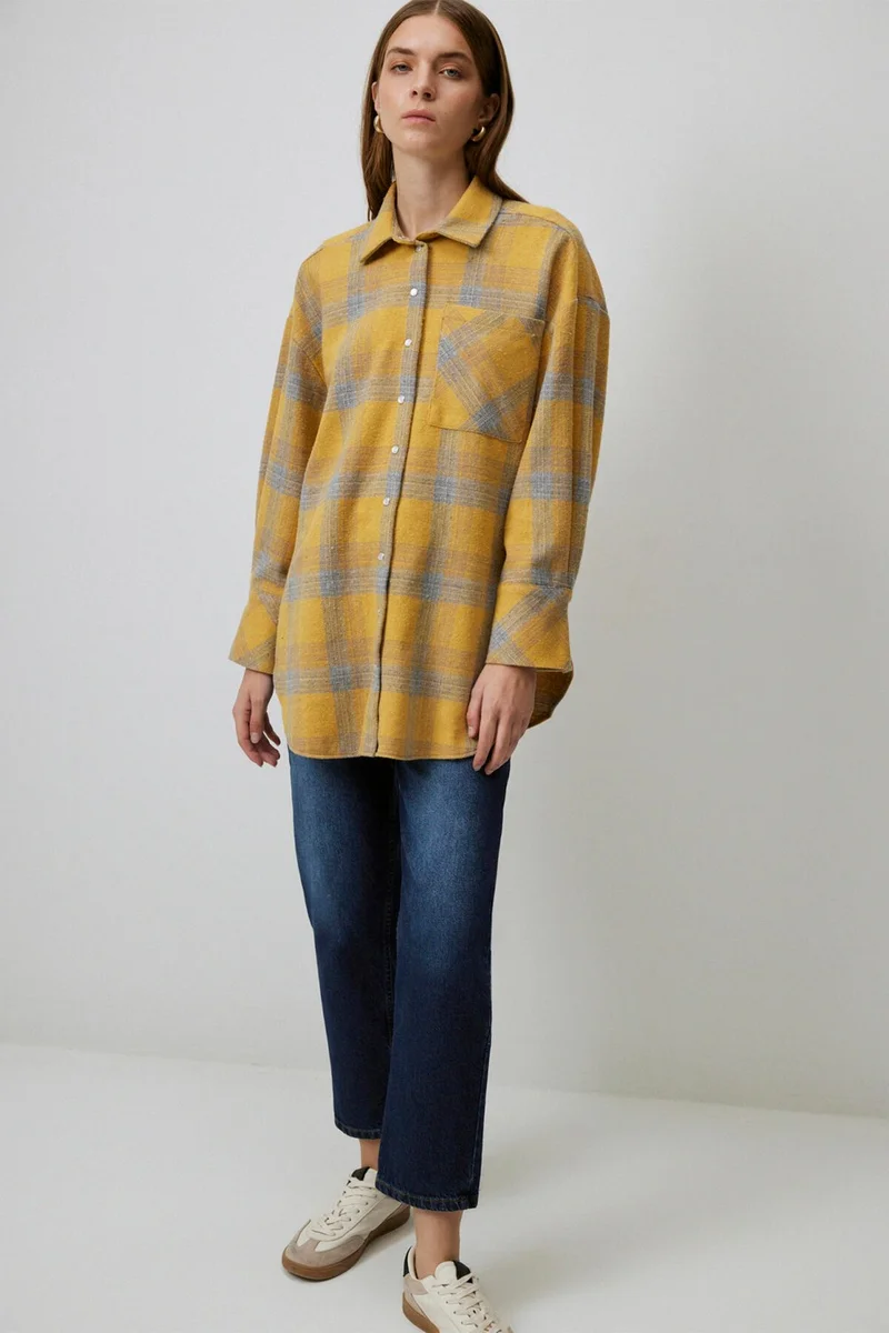 Touche Thick Melange Shirt with Snaps