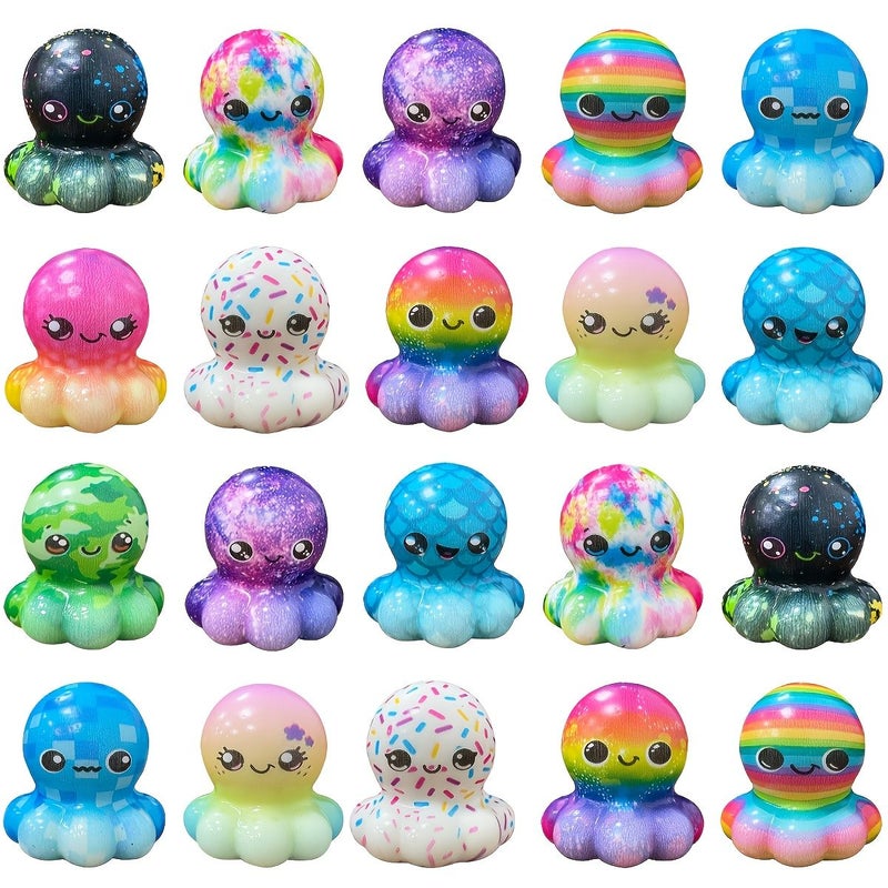 6 Pcs Cute Octopus Squeeze Toys Soft Slow Rebound Fun Pinch Music Party Gift - Image 2