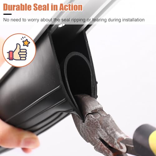 Nayotaa Garage Door Seals Bottom Rubber – 16.5FT EPDM Weatherproof Seal with Pre-Drilled Aluminum Track Retainer Kit, Fits 8-20FT Doors, Rodent Proof, Noise Reducing (1.57" Width, Black) - Image 3
