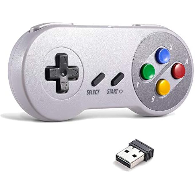miadore 2.4G WIRELESS CONTROLLER CHARGEABLE CLASSIC SNES USB GAMEPAD JOYSTICK WITH USB RECEIVER/CHARGING CABLE FOR GAMES, SUPPORTS PC WINDOWS MAC AND RETROPIE GAMEPAD NES/SNES EMULATOR - Image 1