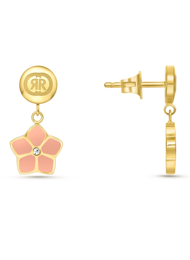 CERRUTI 1881 Gold and Pink Enamel Earrings for Women - Image 1