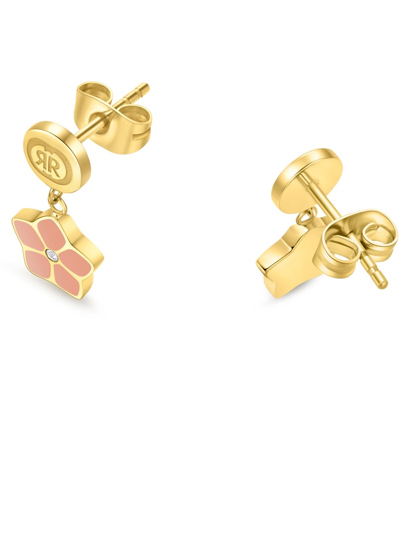 CERRUTI 1881 Gold and Pink Enamel Earrings for Women - Image 3