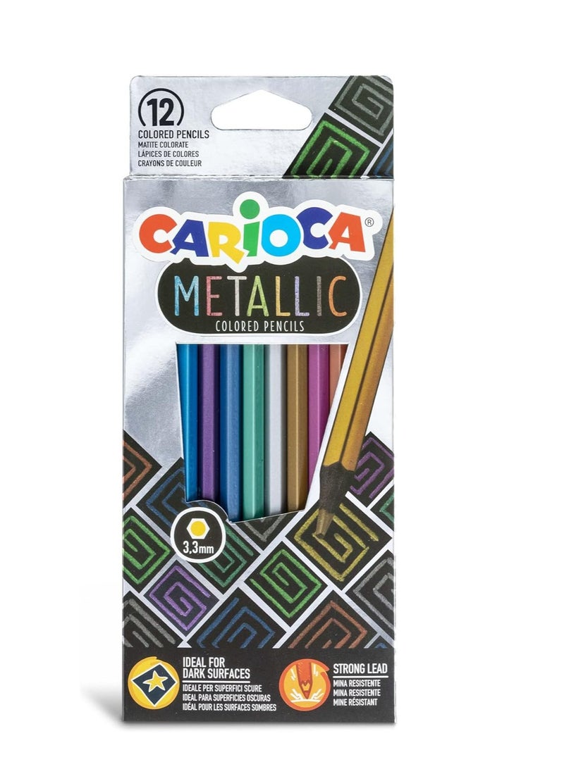 carioca Metallic Pencil Box 12pcs - Image 1