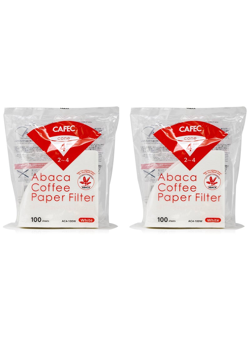 CAFEC Coffee v60 paper filters set 02 large size each pack of 100 sheets set of 2 packs for a total of 200 - Image 2